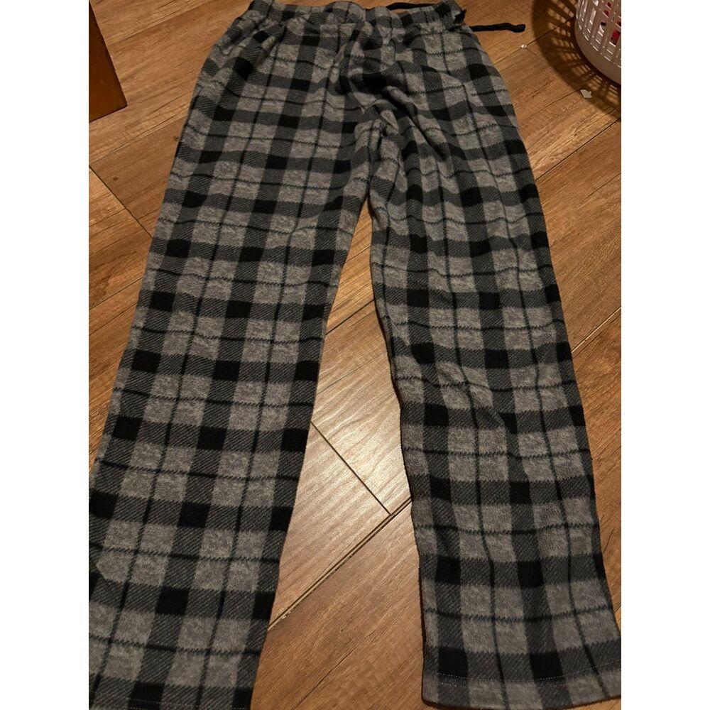 Cuddl Duds blue and gray plaid flannel pj pants. Size Adult Small